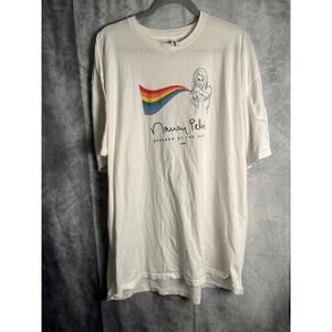 Royal Apparel Nancy Pelosi Pride Rainbow Graphic T-Shirt White Size 3X Unisex